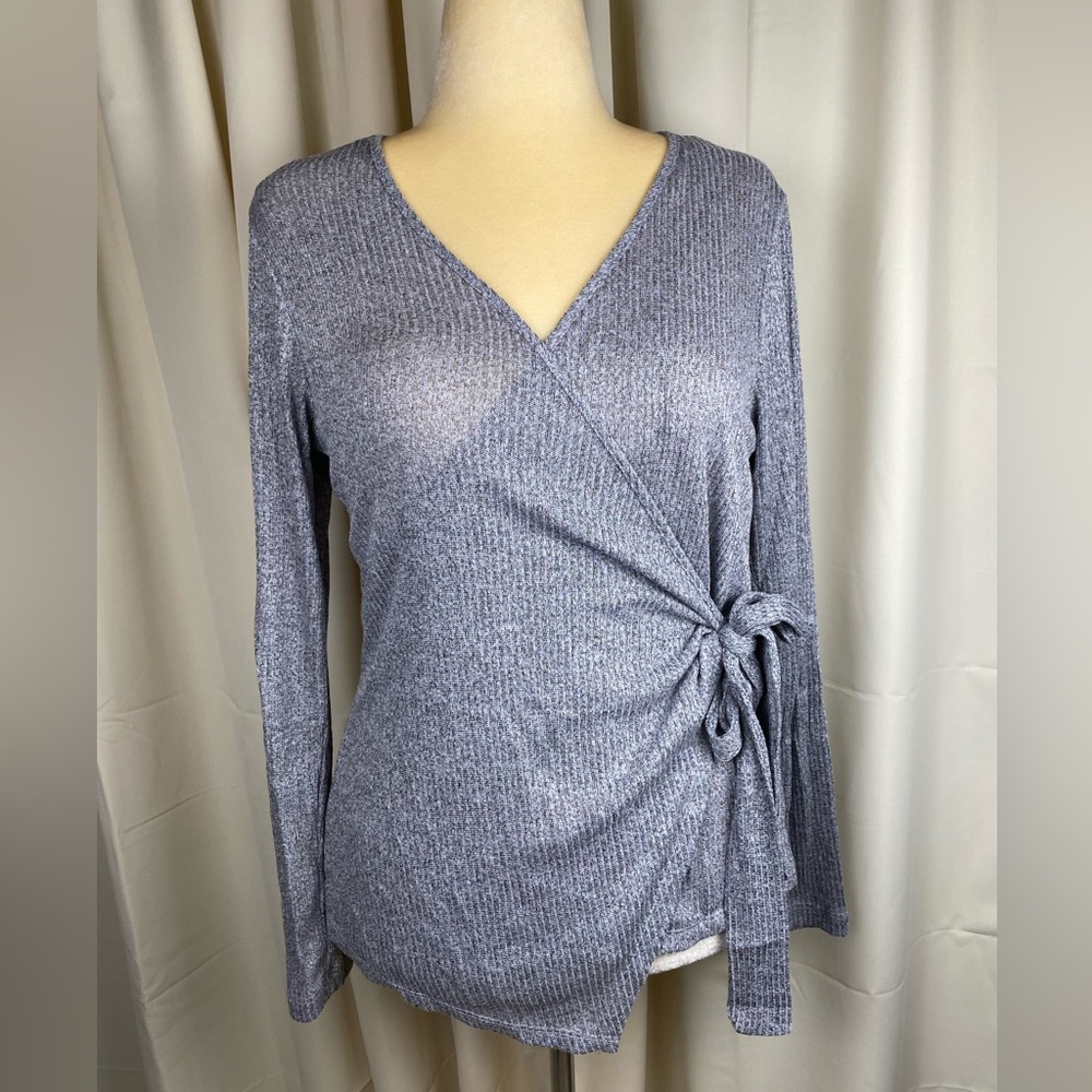 NWT! Heather Gray Knit Wrap Top